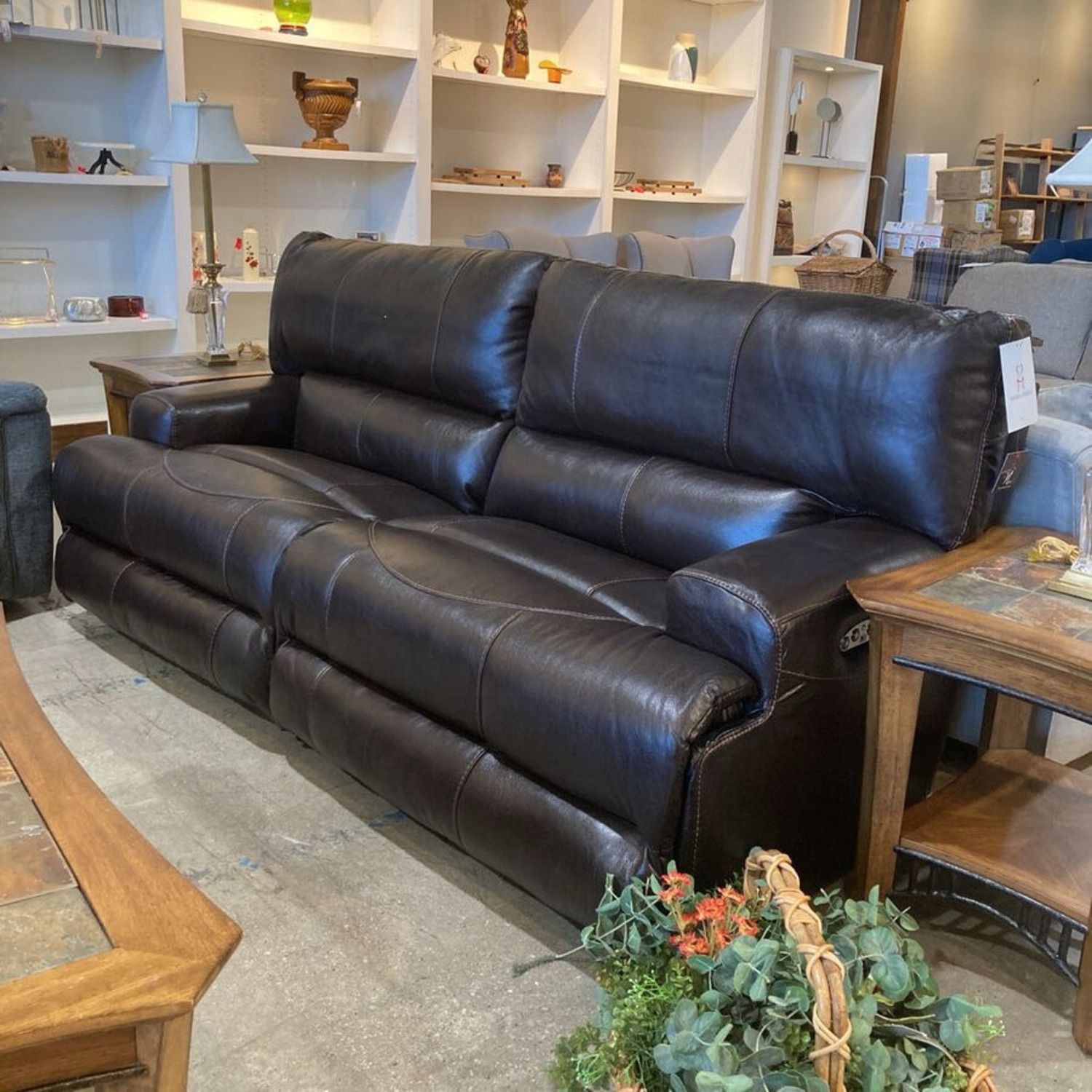 Wembley Leather Lay Flat Power Reclining Sofa - image-1