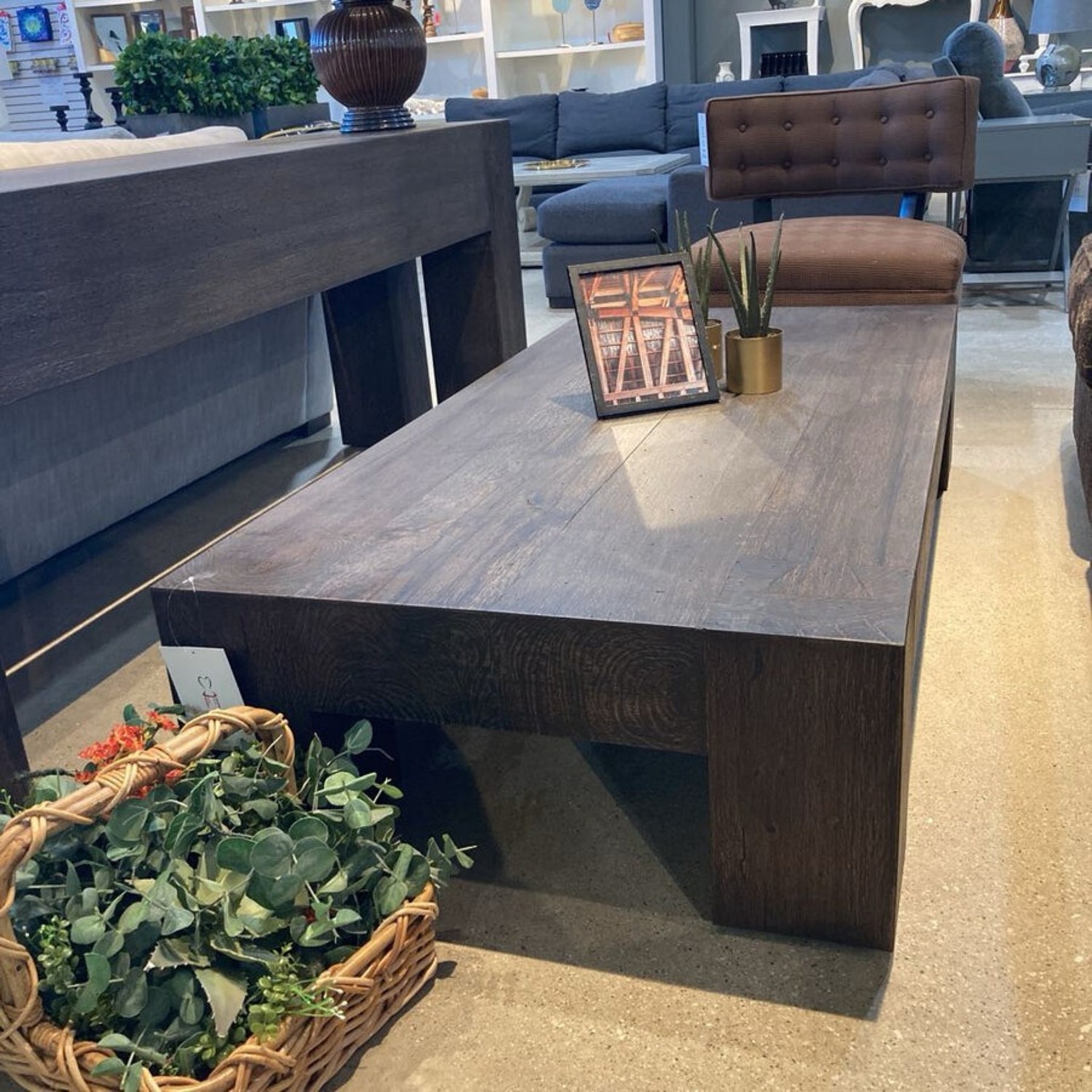 Abaso Ebony Rustic Wormwood Oak Coffee Table - image-2