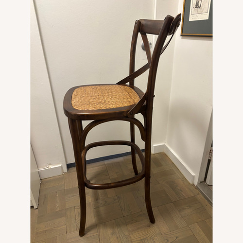 Used Ballard Designs Dark Brown Wood Stools for sale on AptDeco