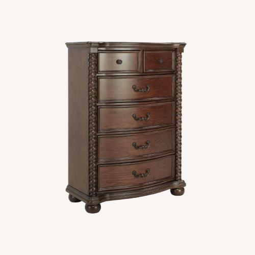 Used Raymour & Flanigan Chesapeake Dark Brown Wood Chest for sale on AptDeco