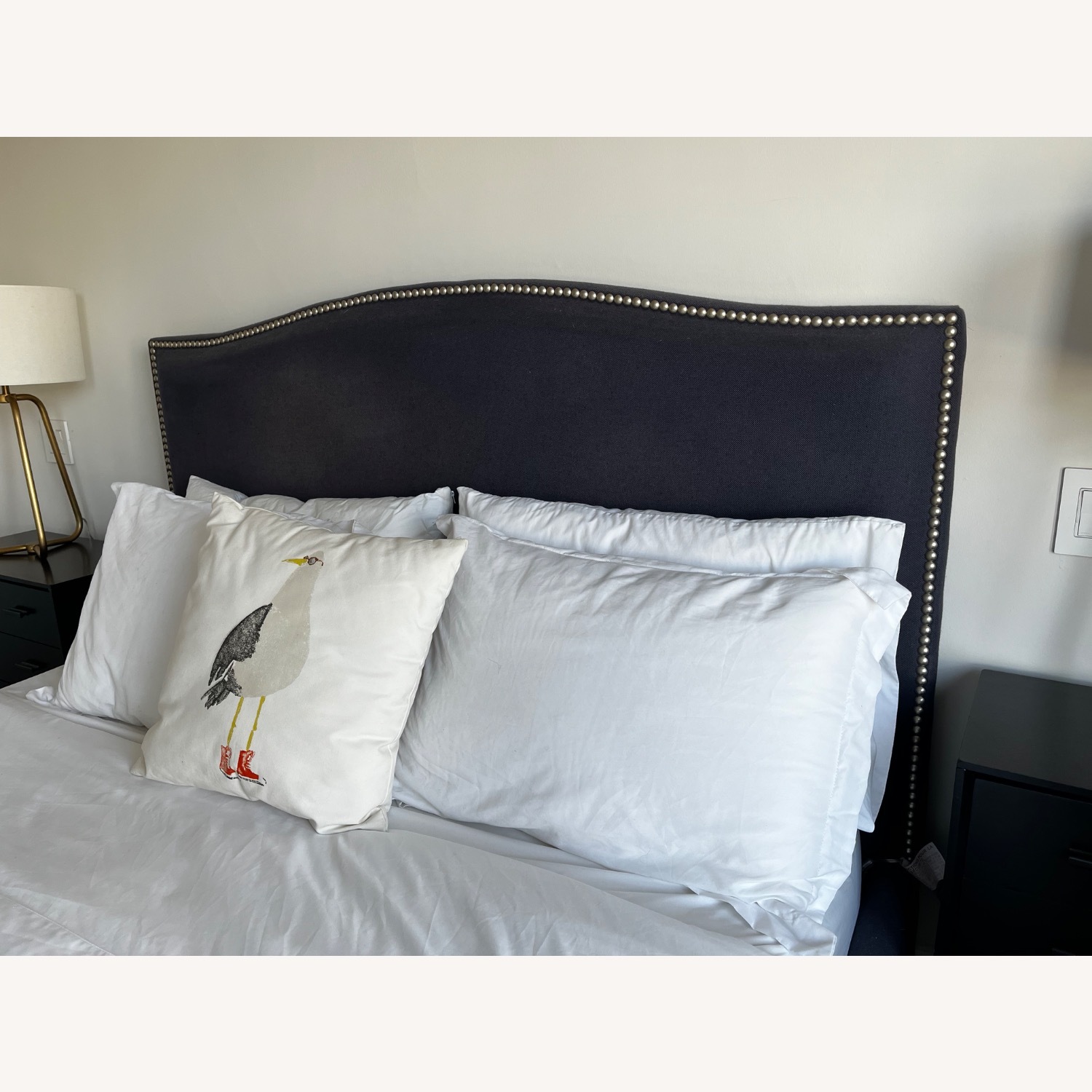 Crate and Barrel Colette Headboard and Bedframe - image-3