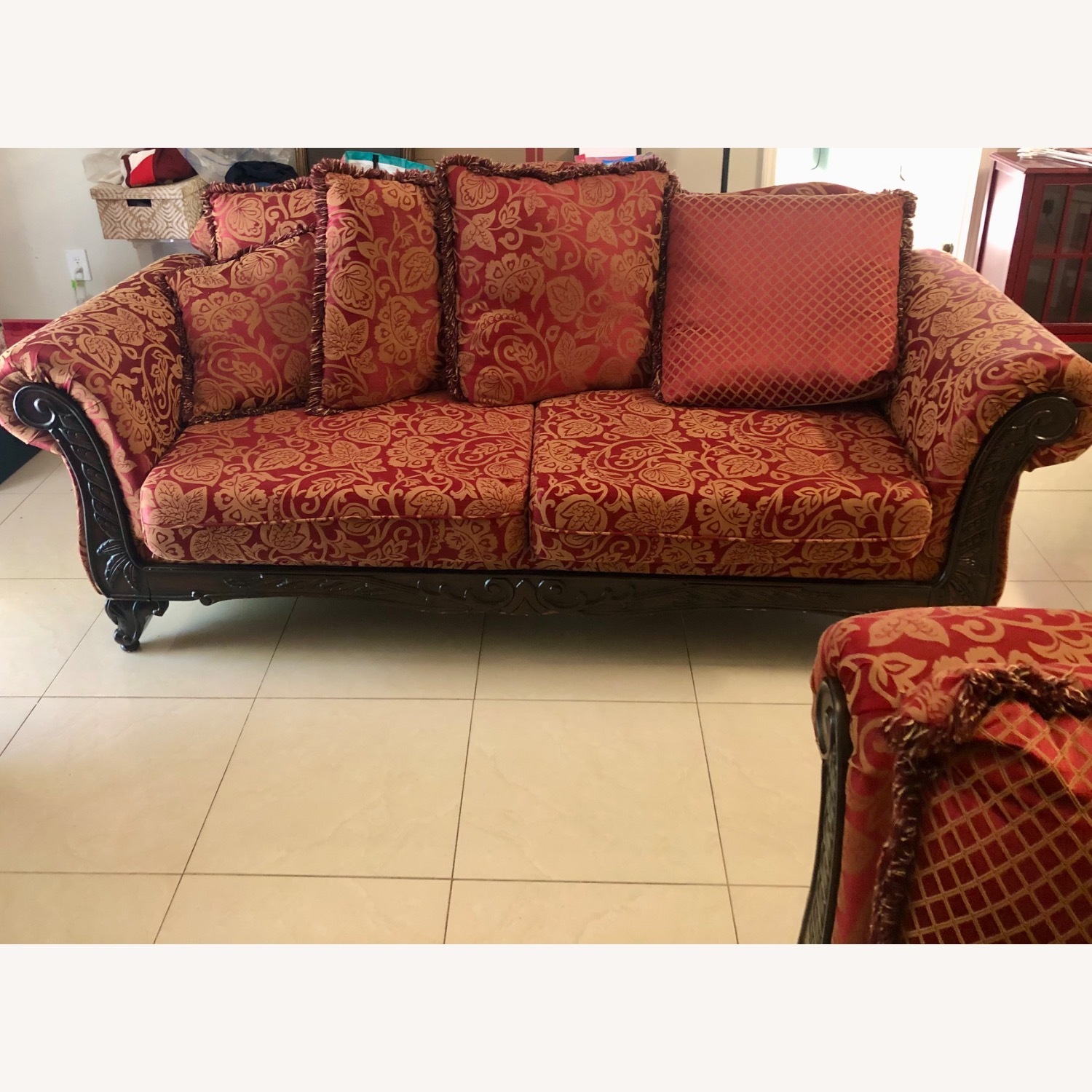 Red 3+ Seater Sofa - image-0