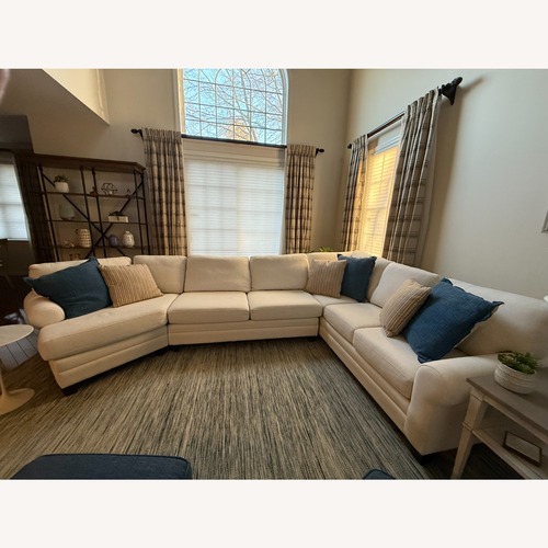 Used Bassett 0ff-White 3+ Piece Sectional With Cuddler for sale on AptDeco