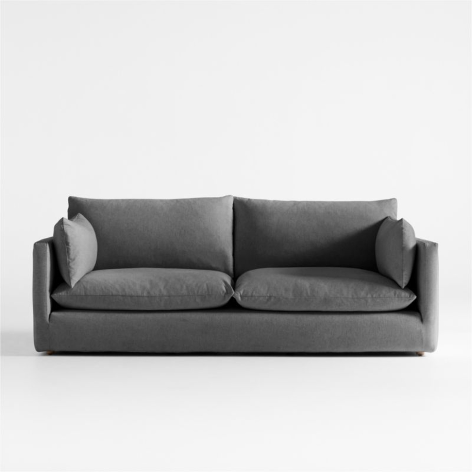 Crate & Barrel Green Velvet 2 Seater Sofa - image-5