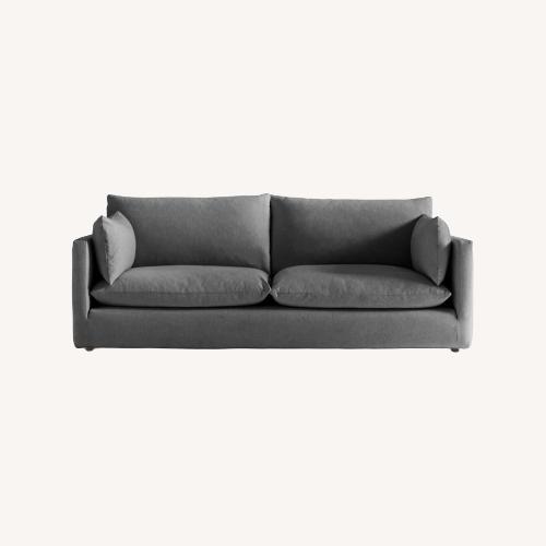 Used Crate & Barrel Green Velvet 2 Seater Sofa for sale on AptDeco