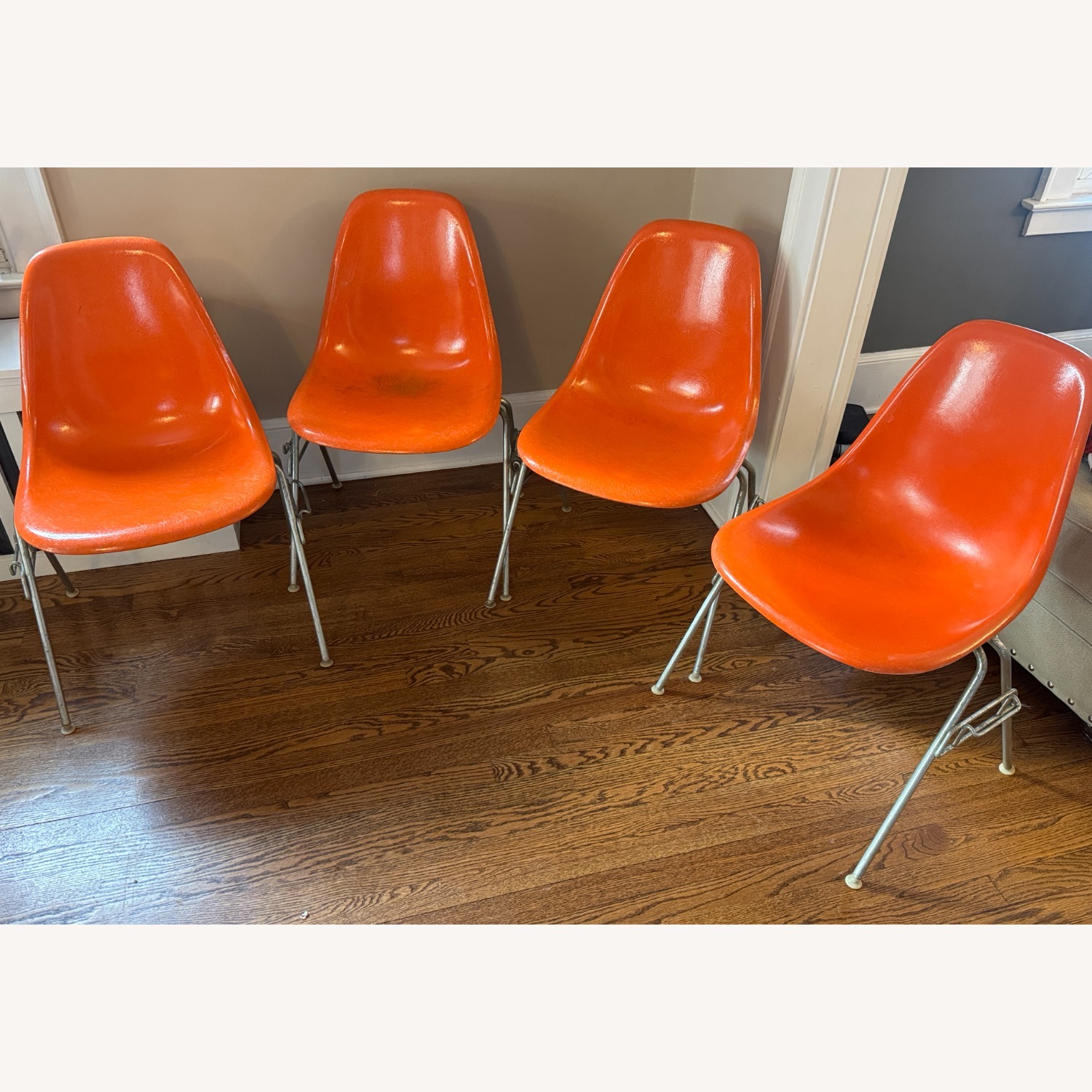 Herman Miller Orange Dining Chairs - image-1