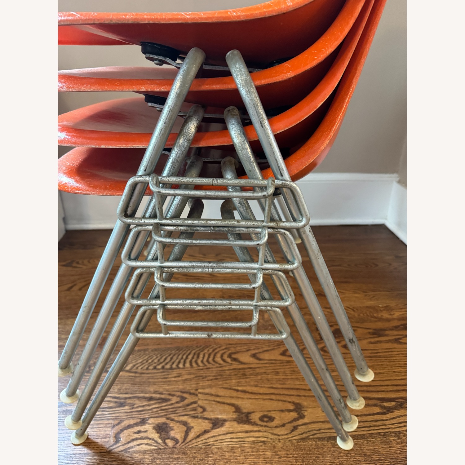 Herman Miller Orange Dining Chairs - image-4