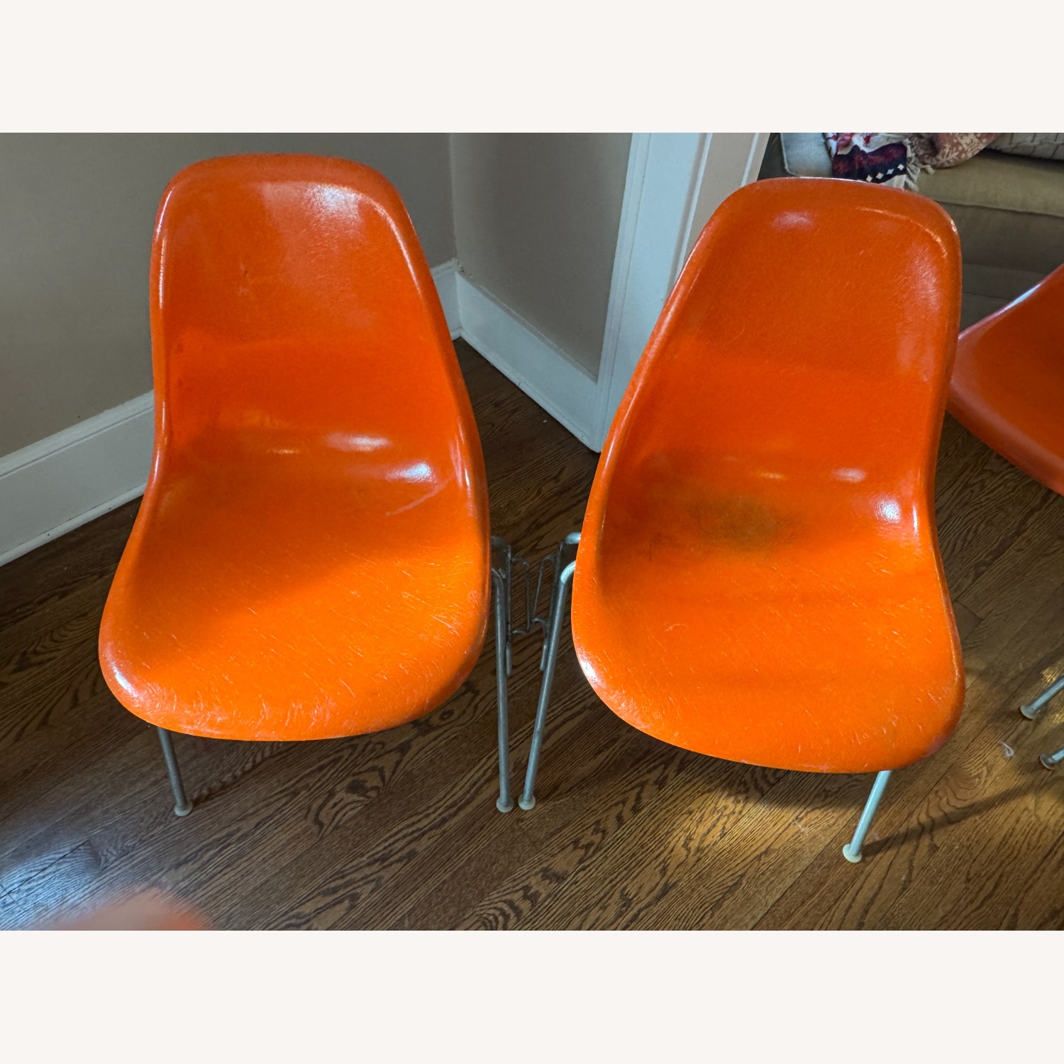 Herman Miller Orange Dining Chairs - image-6