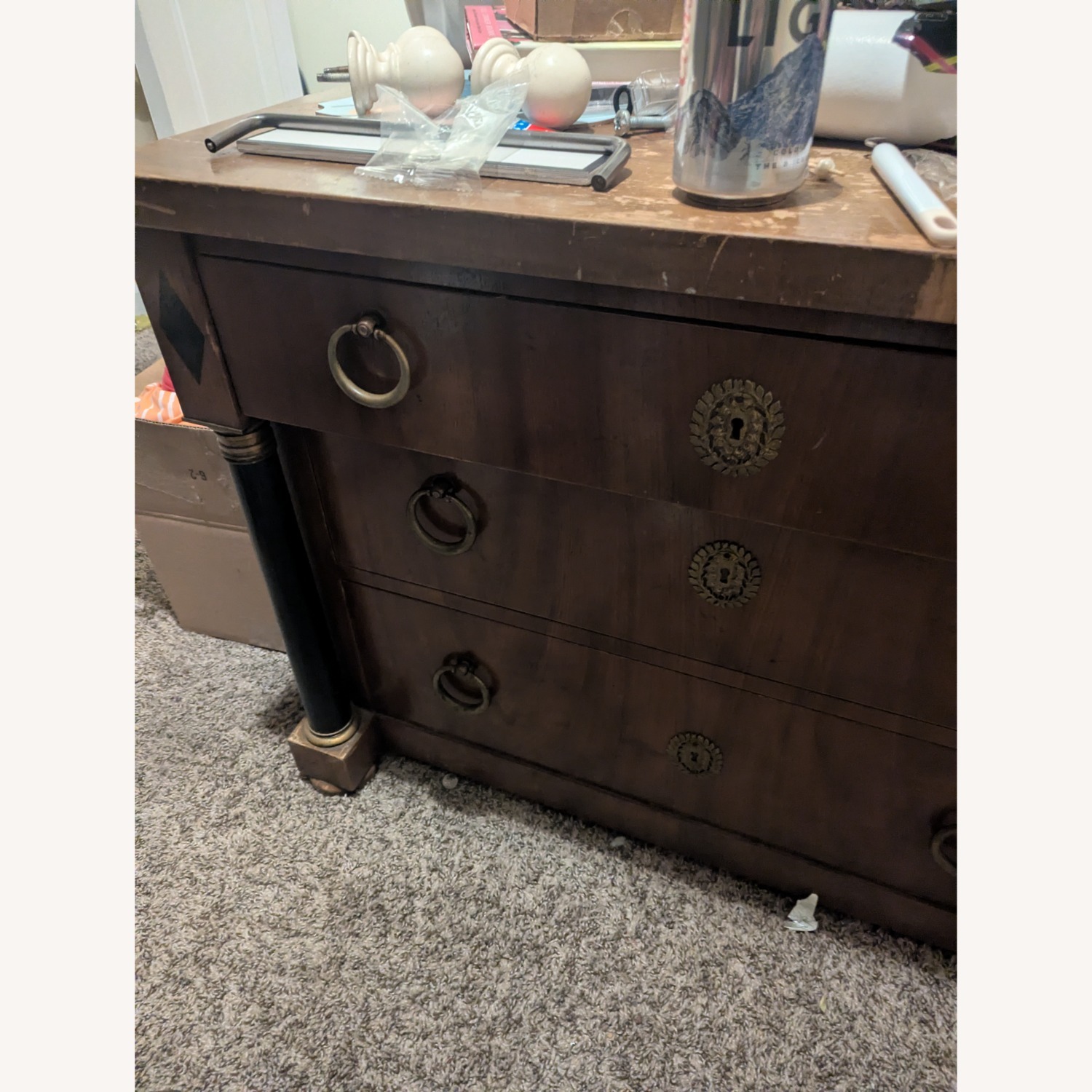 Baker Furniture Dark Brown Wood Dresser - image-1