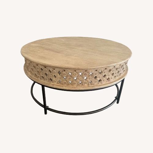 Used Ashley Furniture Natural Wood Coffee Table for sale on AptDeco