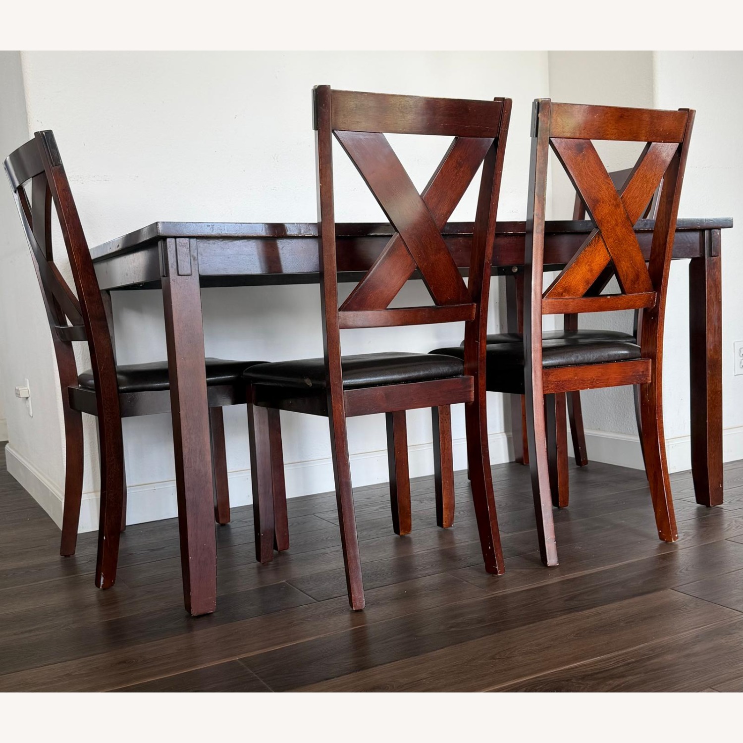 Living Spaces Dark Brown Wood Dining Sets - image-1