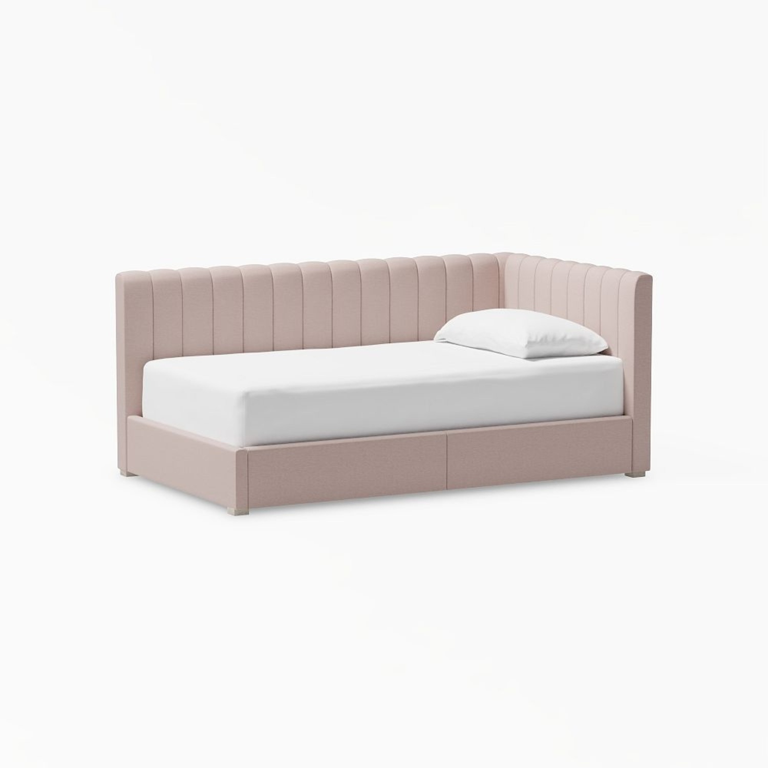 Pottery Barn Teen Avalon Natural Fabric Twin Bed - image-0