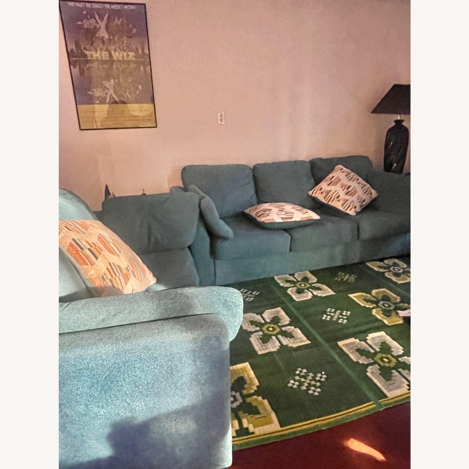 Ashley Furniture Keerwick Green Fabric 2 Seater Sofa - image-2