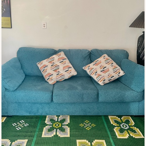 Used Ashley Furniture Keerwick Green Fabric 2 Seater Sofa for sale on AptDeco