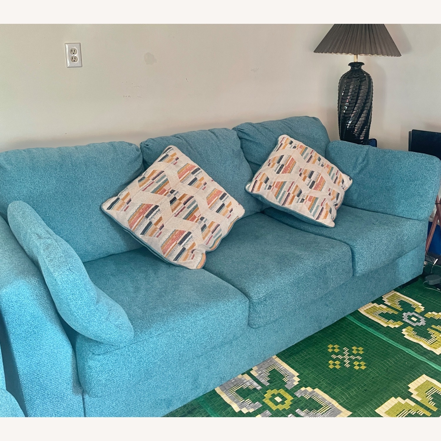 Ashley Furniture Keerwick Green Fabric 2 Seater Sofa - image-3