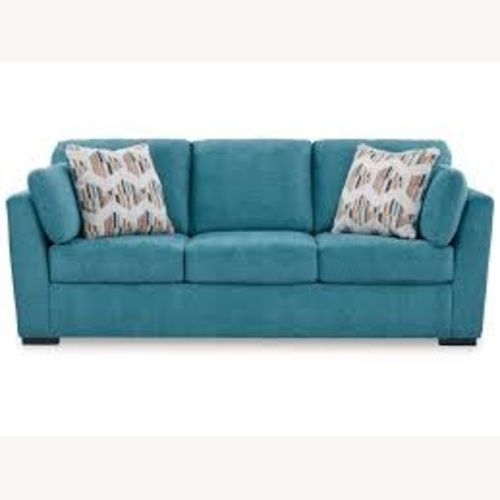 Used Ashley Furniture Keerwick Green Fabric 2 Seater Sofa for sale on AptDeco