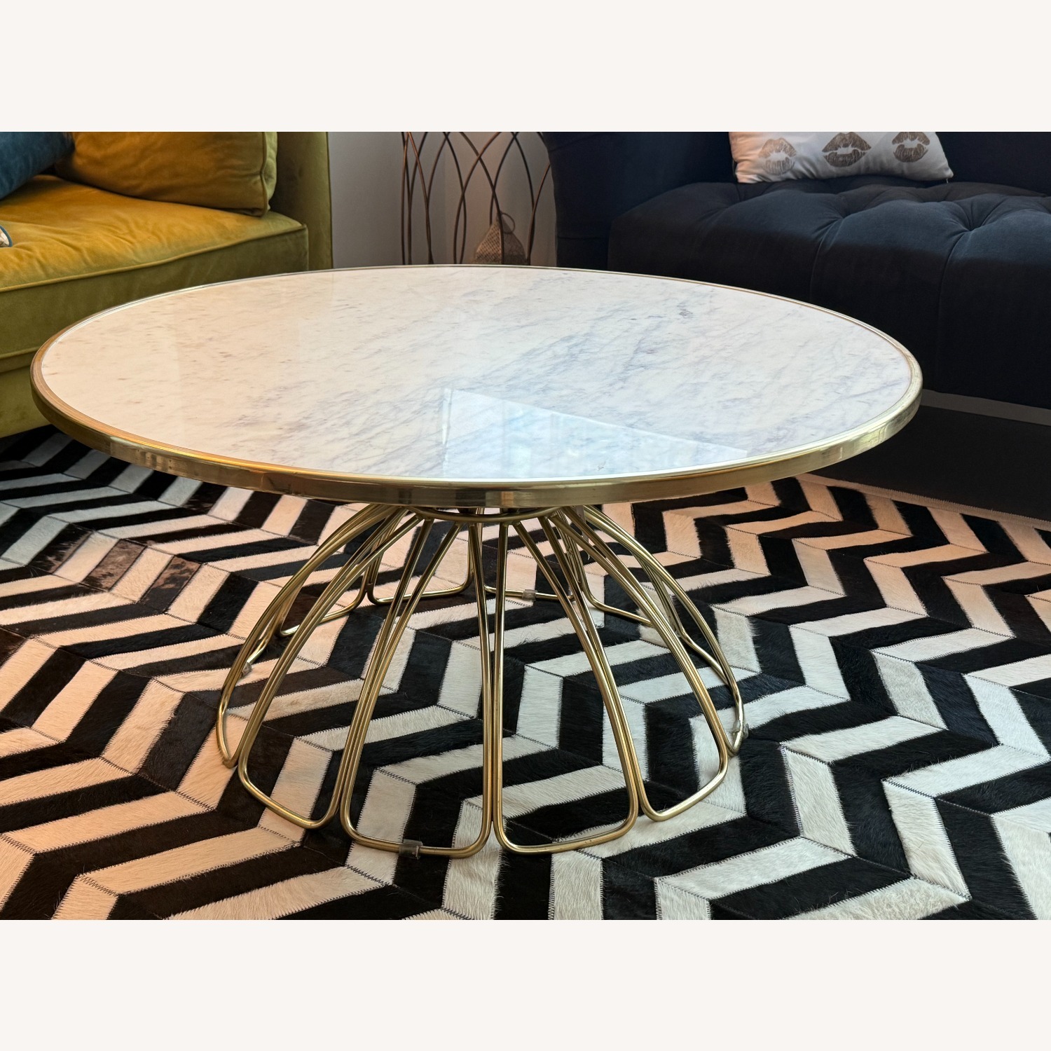 Anthropologie Seaford Marble & Brass Coffee Table - image-3