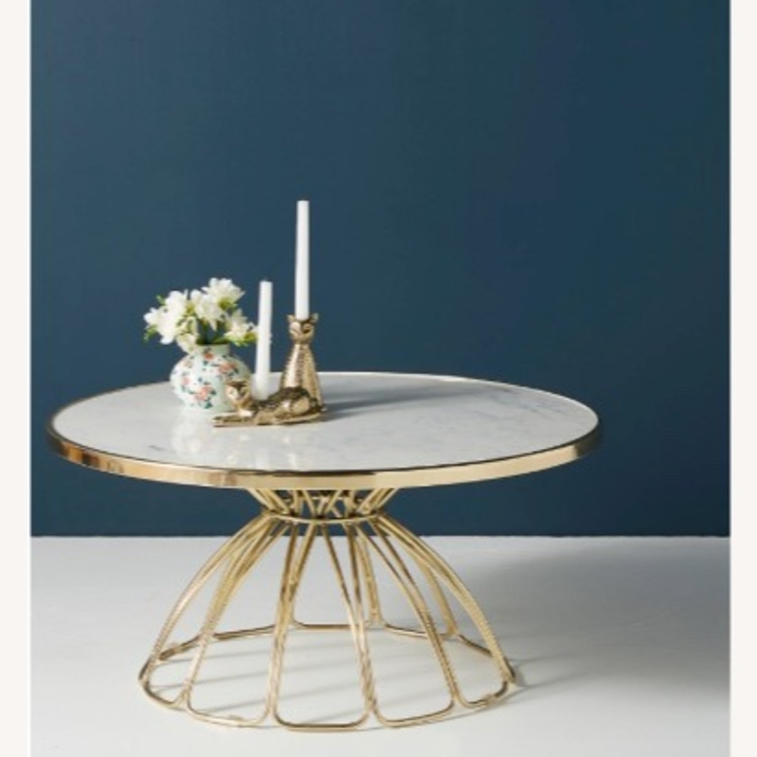 Anthropologie Seaford Marble & Brass Coffee Table - image-1
