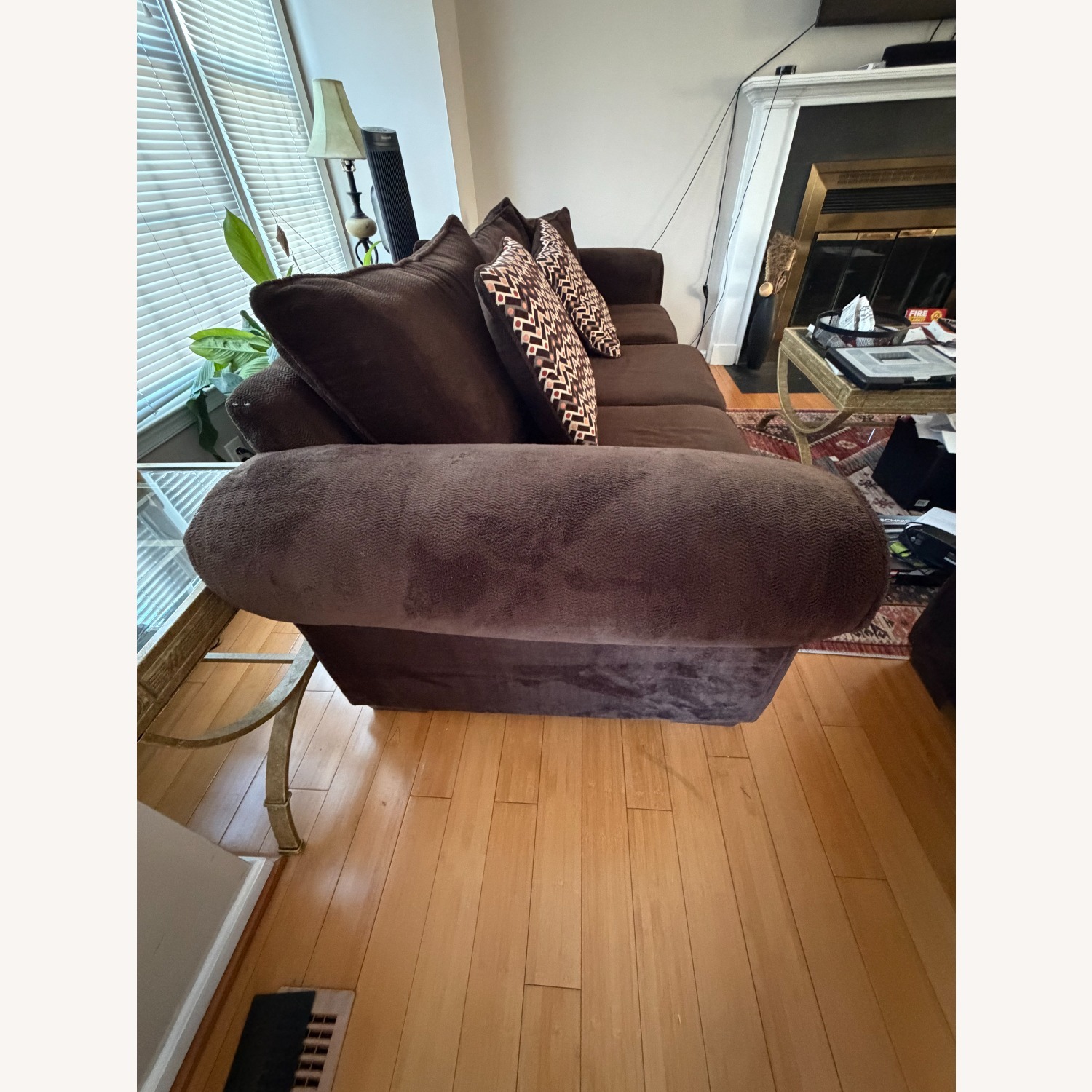 Ashley Furniture Dark Brown Fabric 3+ Seater Sofa - image-2