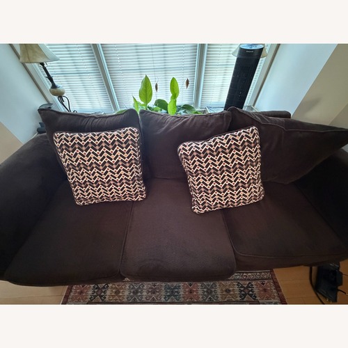 Used Ashley Furniture Dark Brown Fabric 3+ Seater Sofa for sale on AptDeco