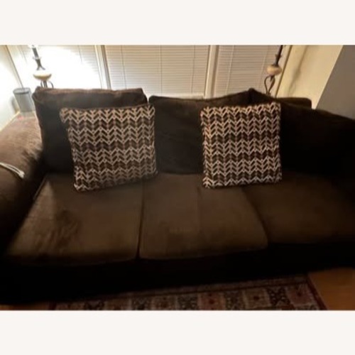 Used Ashley Furniture Dark Brown Fabric 3+ Seater Sofa for sale on AptDeco