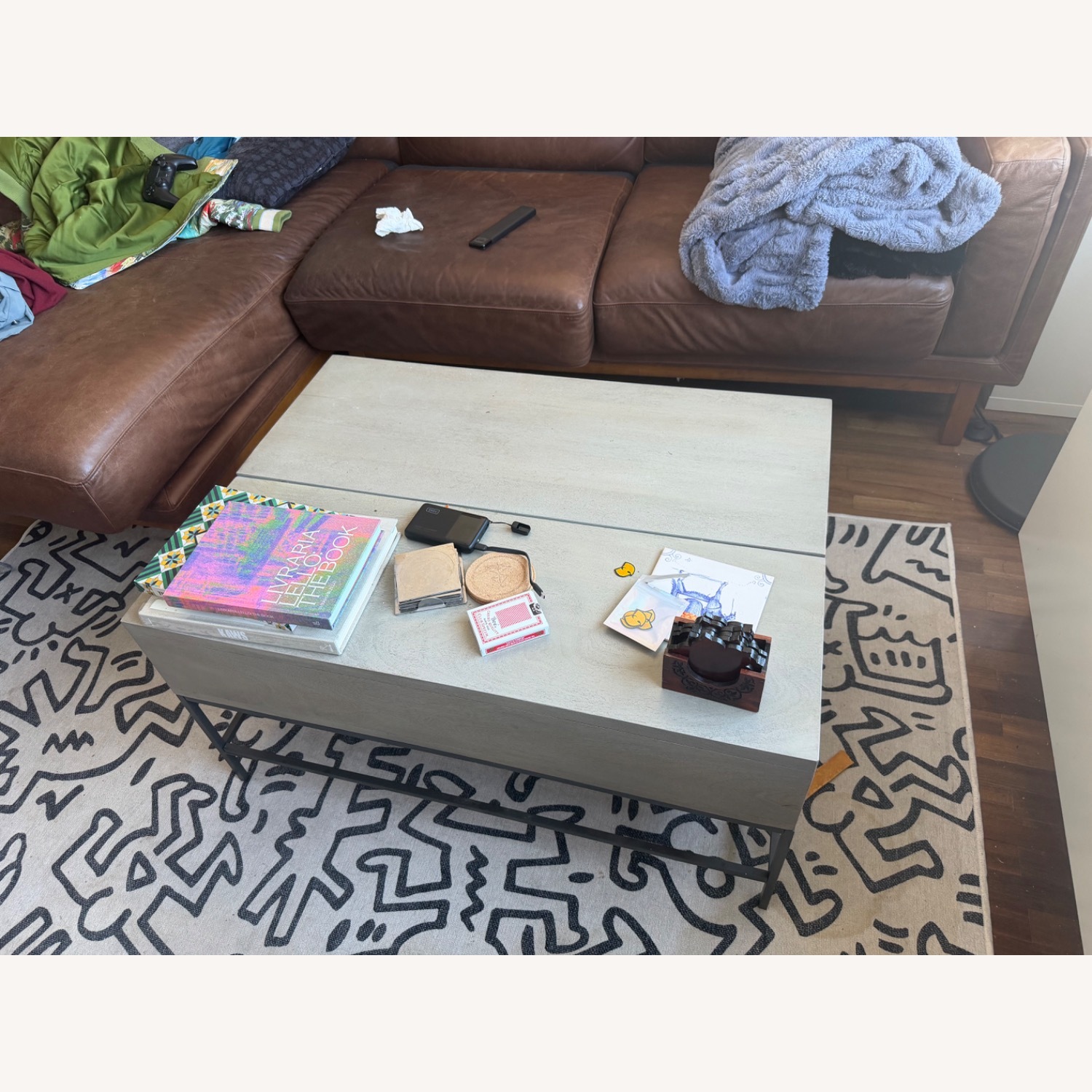 West Elm Industrial Storage Pop-Up Coffee Table - image-6