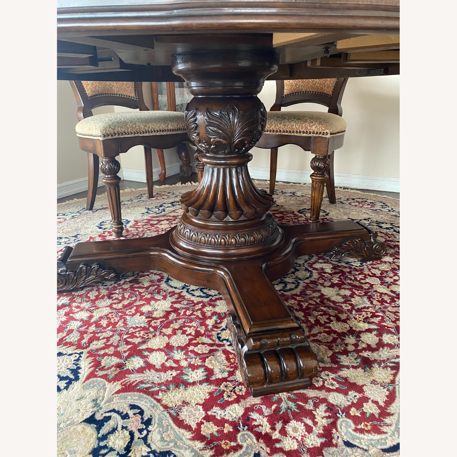 Dark Brown Wood Dining Table - image-3