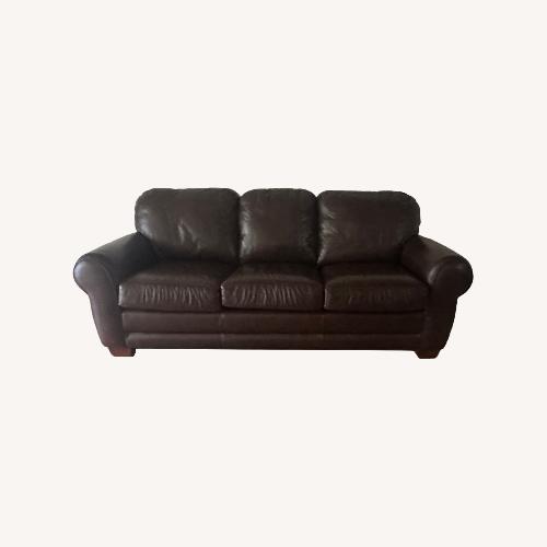 Used La-Z-Boy Dark Brown Leather Sleeper Sofa for sale on AptDeco