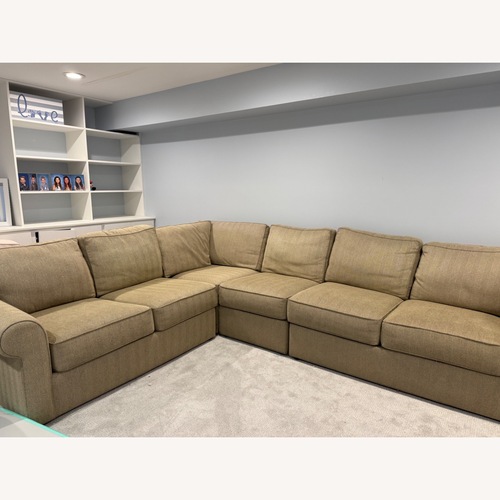 Used Ethan Allen Natural Fabric 2 Piece Sectional for sale on AptDeco