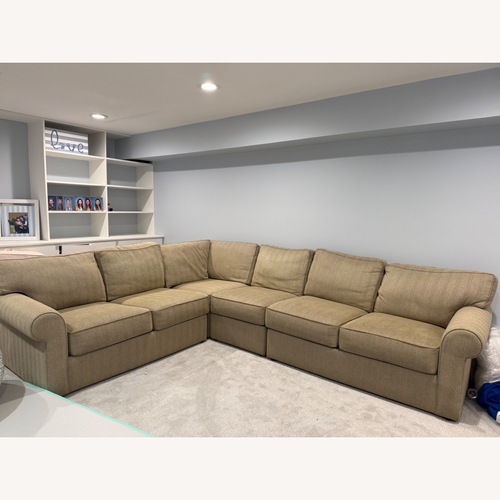 Used Ethan Allen Natural Fabric 2 Piece Sectional for sale on AptDeco