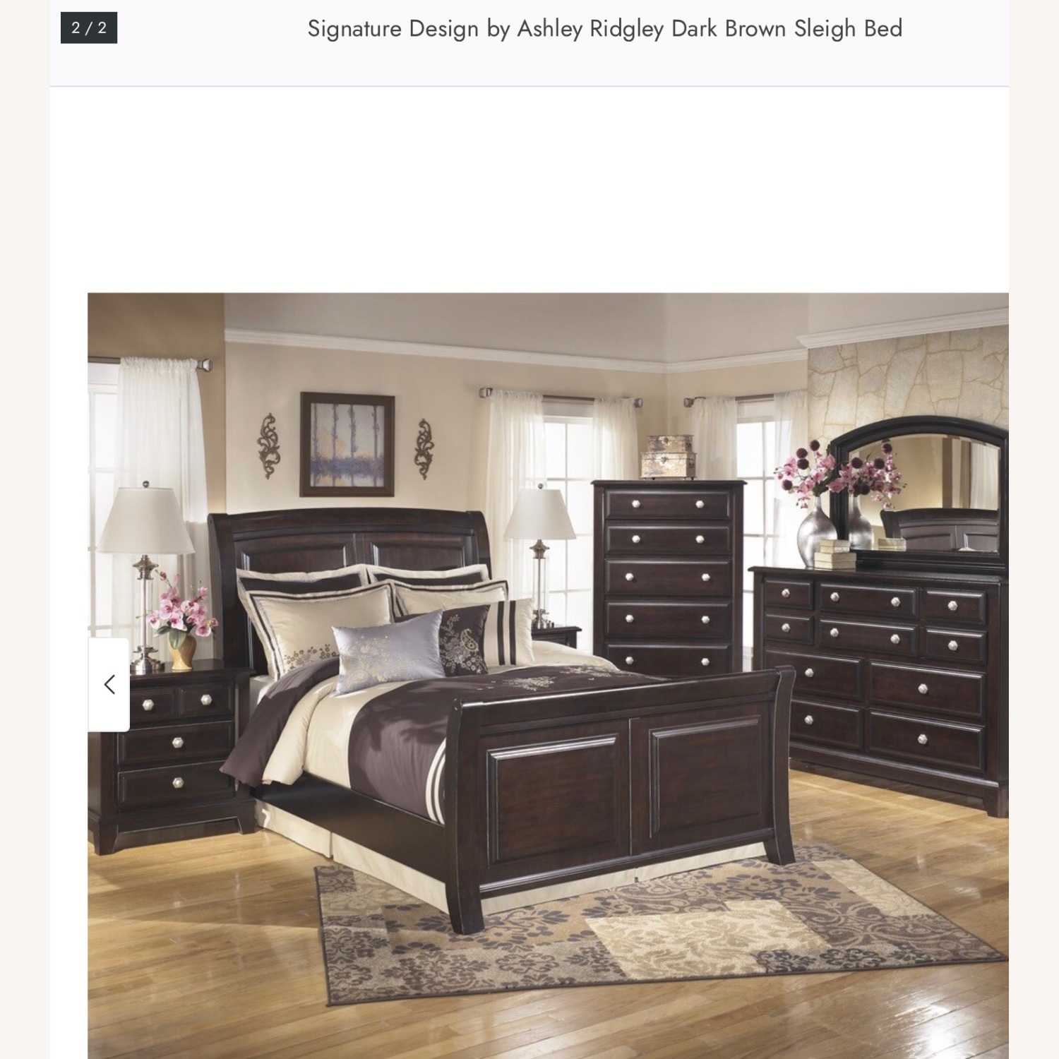 Ashley Furniture Ridgley Dark Brown Queen Bed - image-2