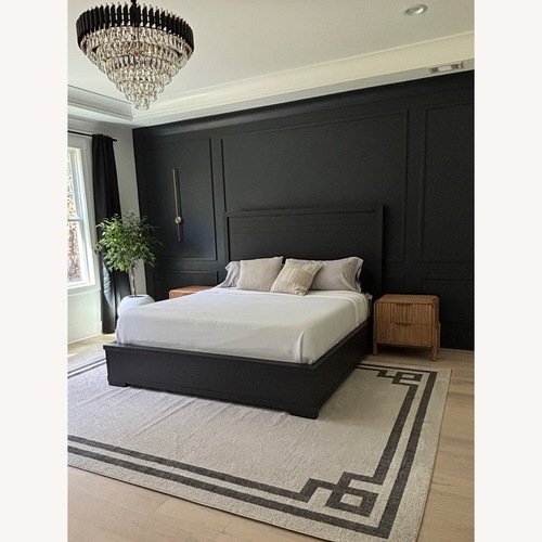Used Legacy Classic Black Charred Oak King Bed  for sale on AptDeco