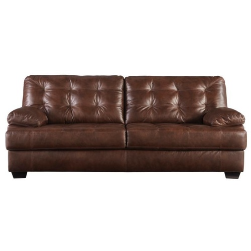 Used Ashley Furniture Dark Brown Leather 2 Seater Sofa for sale on AptDeco
