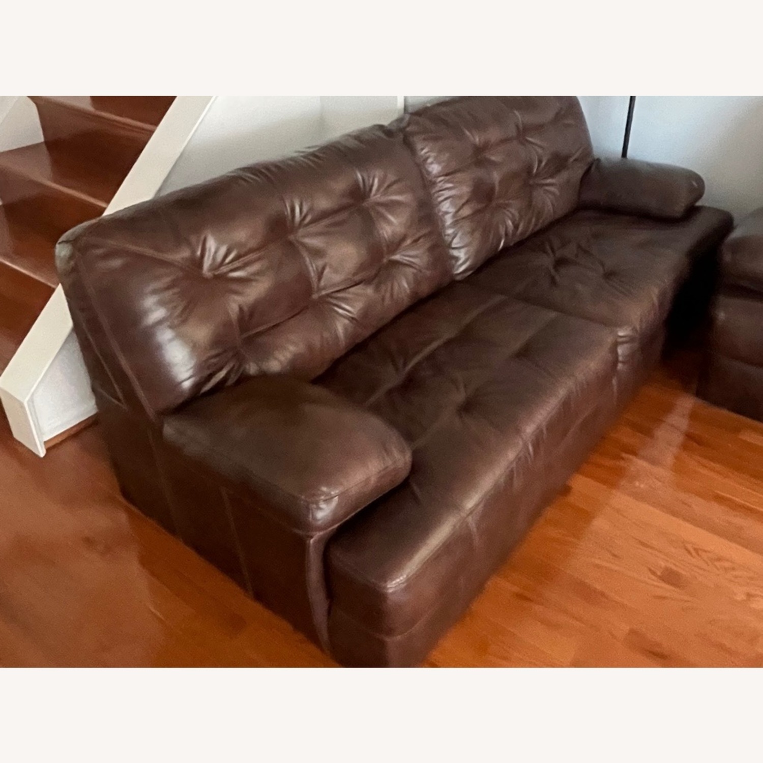 Ashley Furniture Dark Brown Leather 2 Seater Sofa - image-2
