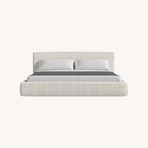 Used Rove Concepts White Boucle Queen Bed for sale on AptDeco