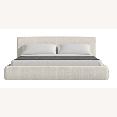 Used Rove Concepts White Boucle Queen Bed for sale on AptDeco