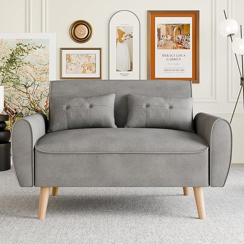 Used Amazon Vongrasig Small Modern Light Grey Sofa for sale on AptDeco