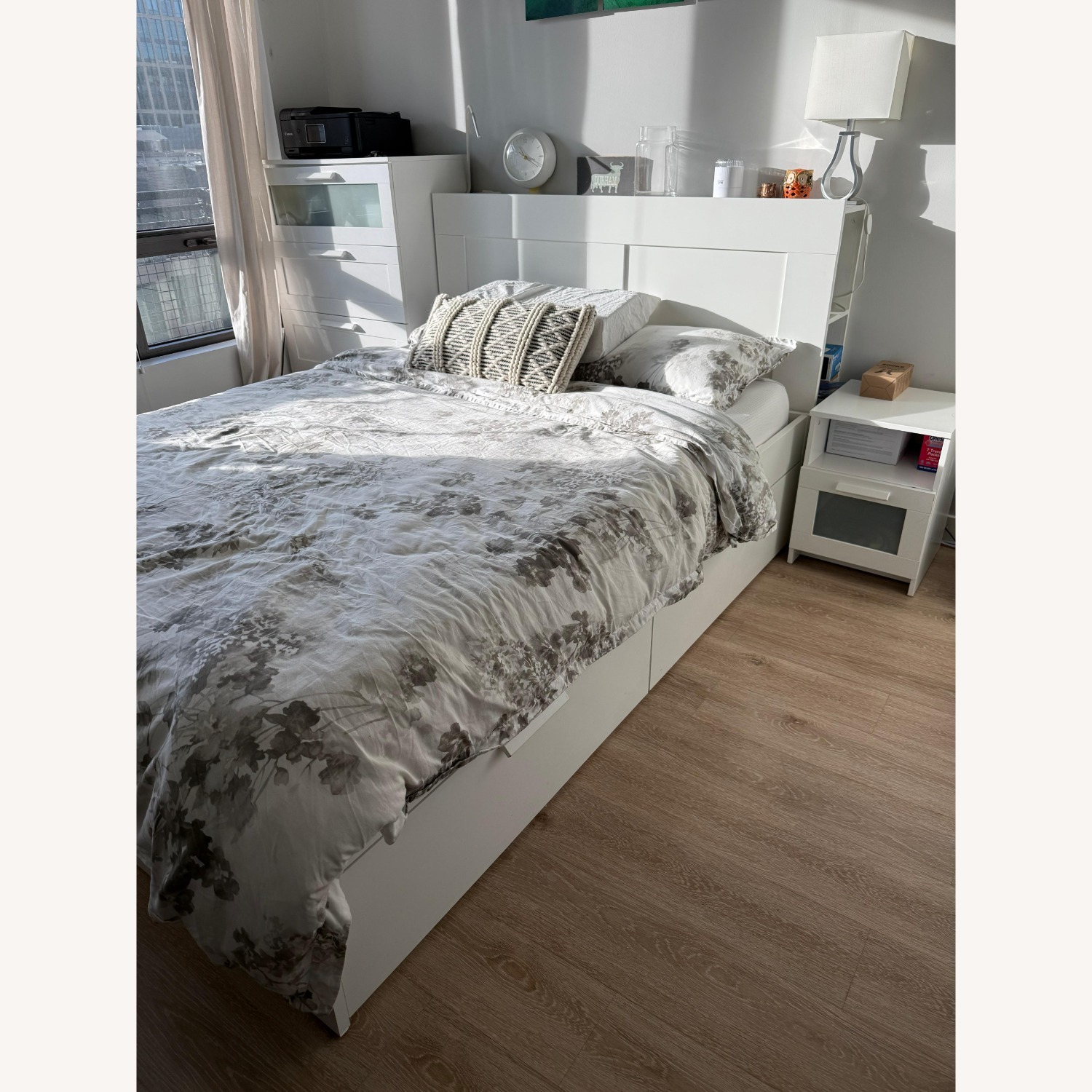IKEA Brimnes White Queen Bed - image-1
