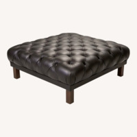 Stringer Ottoman Black Leather Coffee Table