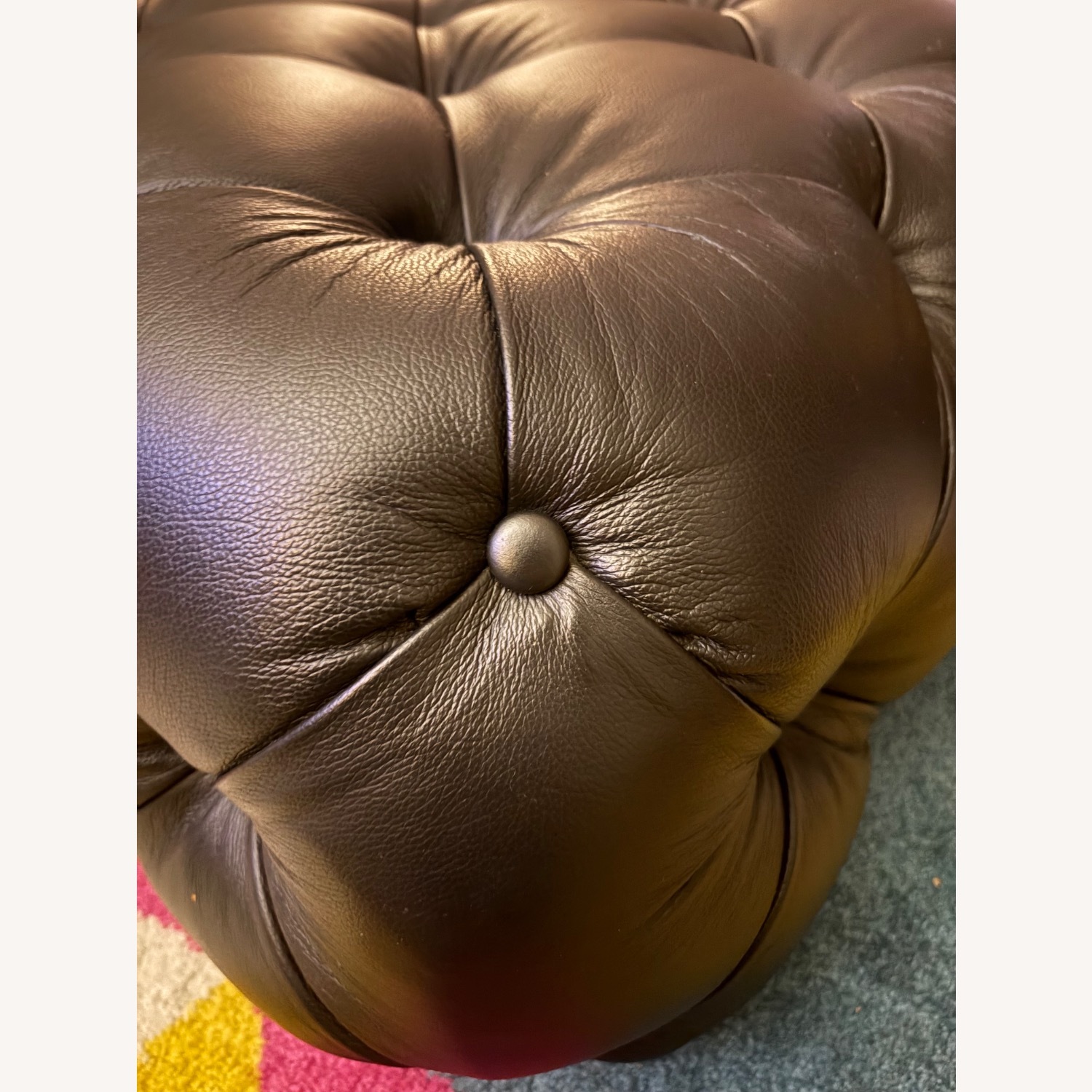 Stringer Ottoman Black Leather Coffee Table - image-4