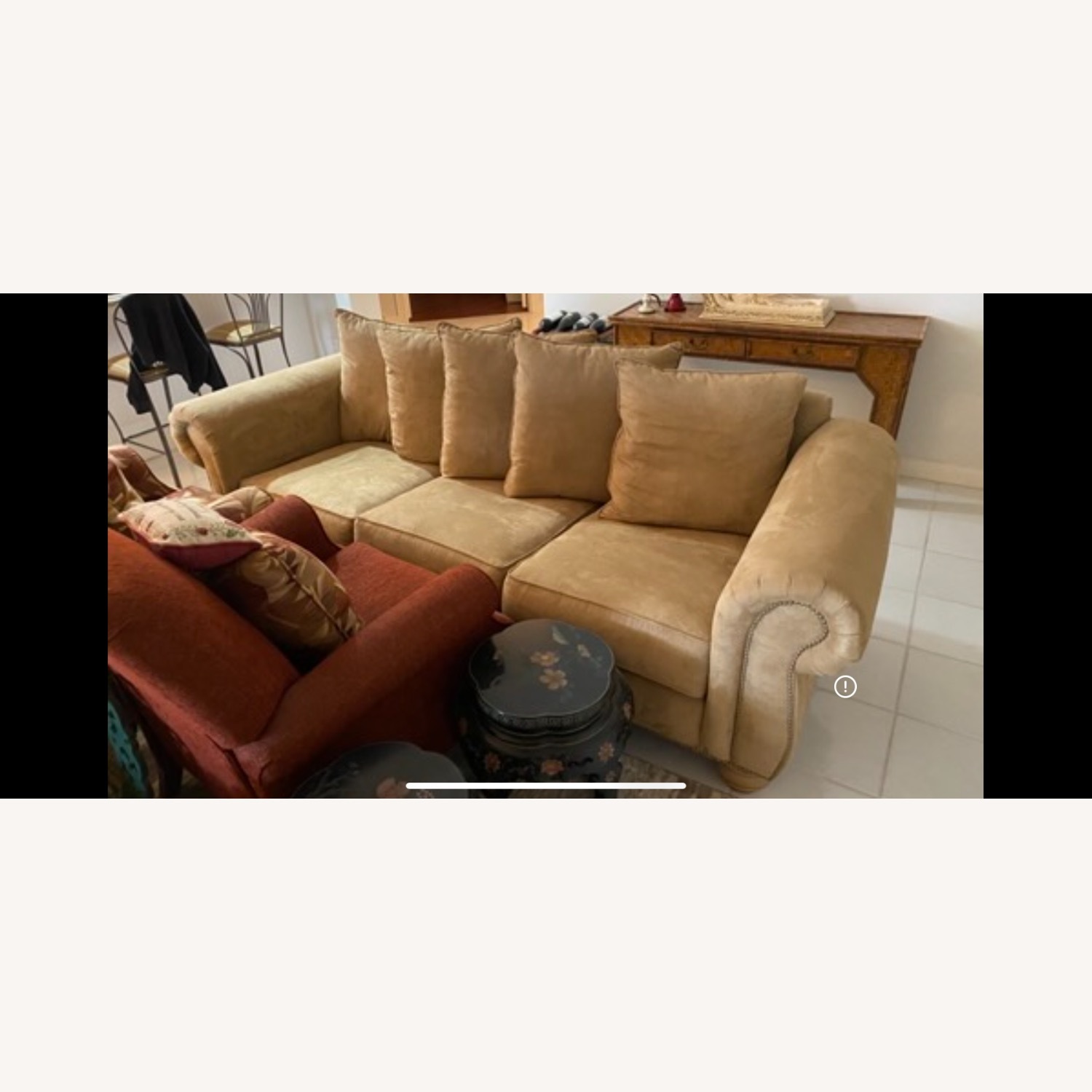 Light Brown Fabric 3+ Seater Sofa - image-2