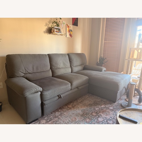 Used Dark Gray Fabric 2 Piece Sectional for sale on AptDeco