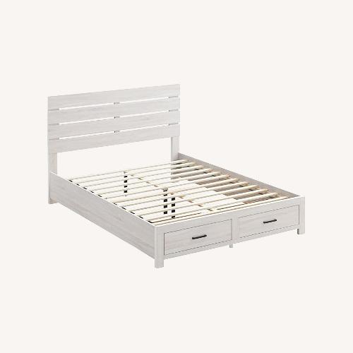 Used Coaster Fine Furniture White Wood Queen Bed for sale on AptDeco