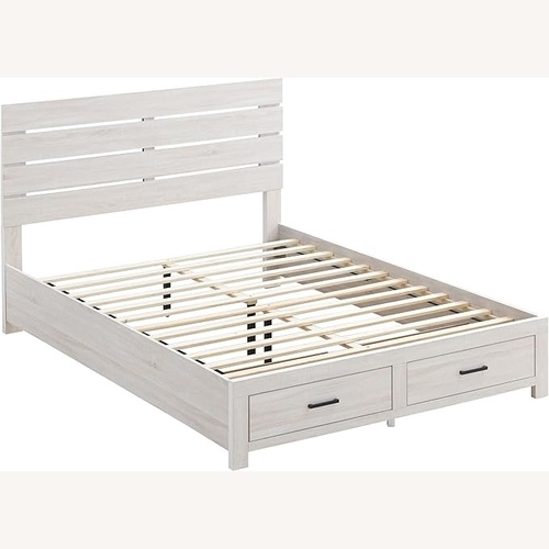 Used Coaster Fine Furniture White Wood Queen Bed for sale on AptDeco