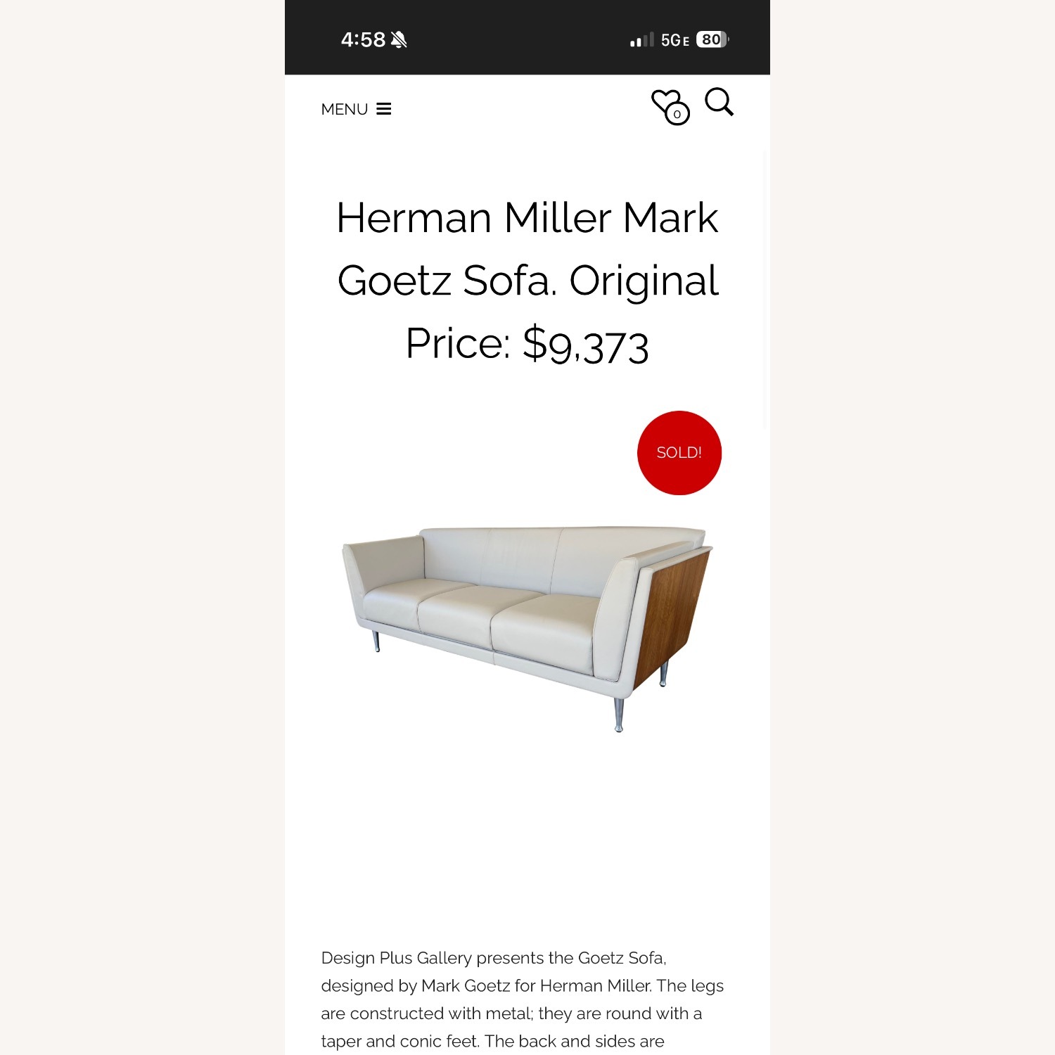  Herman Miller Goetz Sofa - image-2