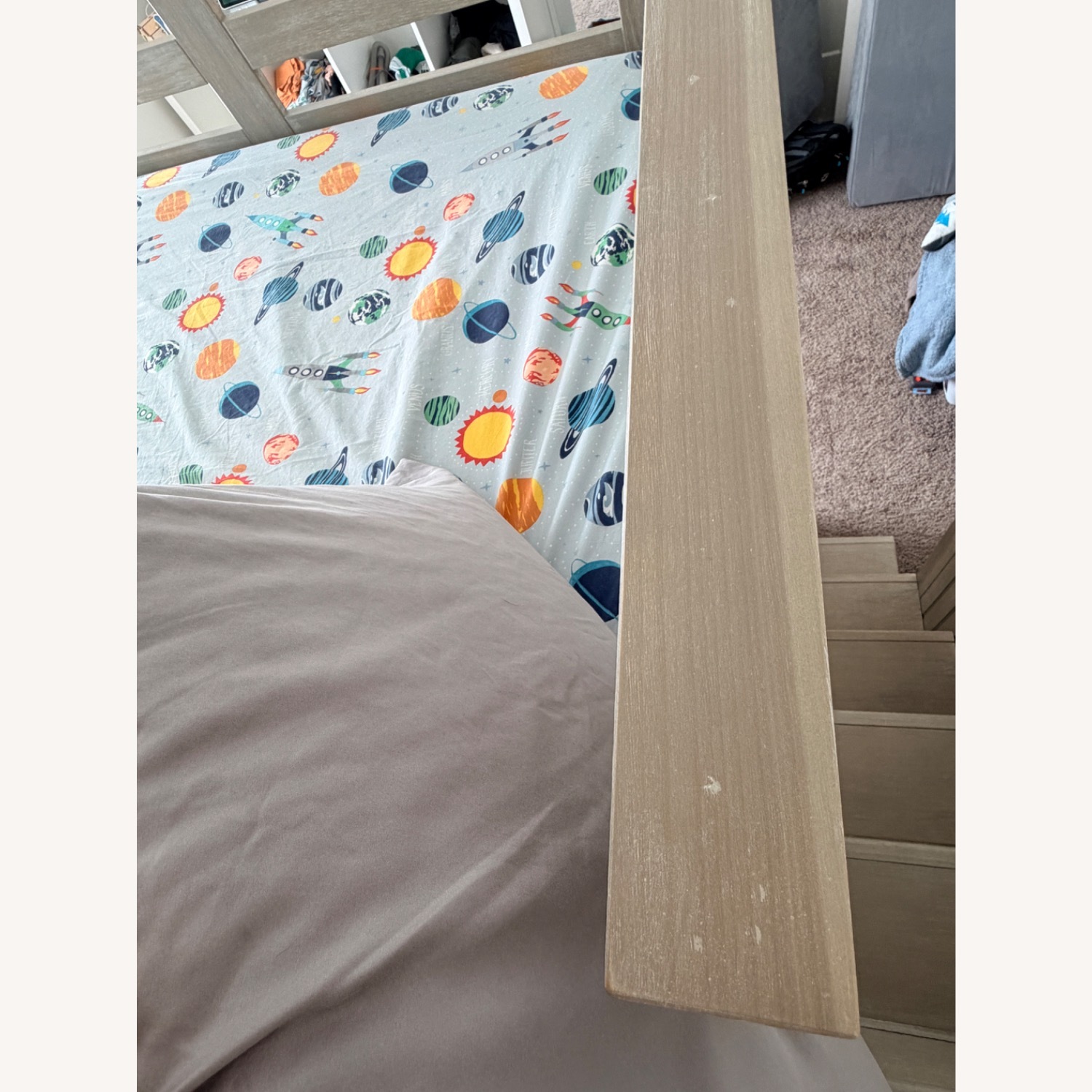 Pottery Barn Kids Catalina Stair Loft Full Bed Brushed Fog - image-4