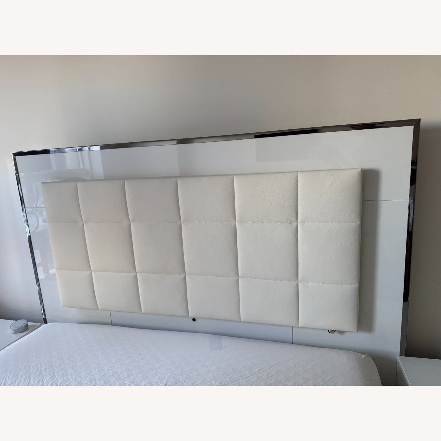 Modern Queen Bed Frame with Upholstered Headboard - image-3