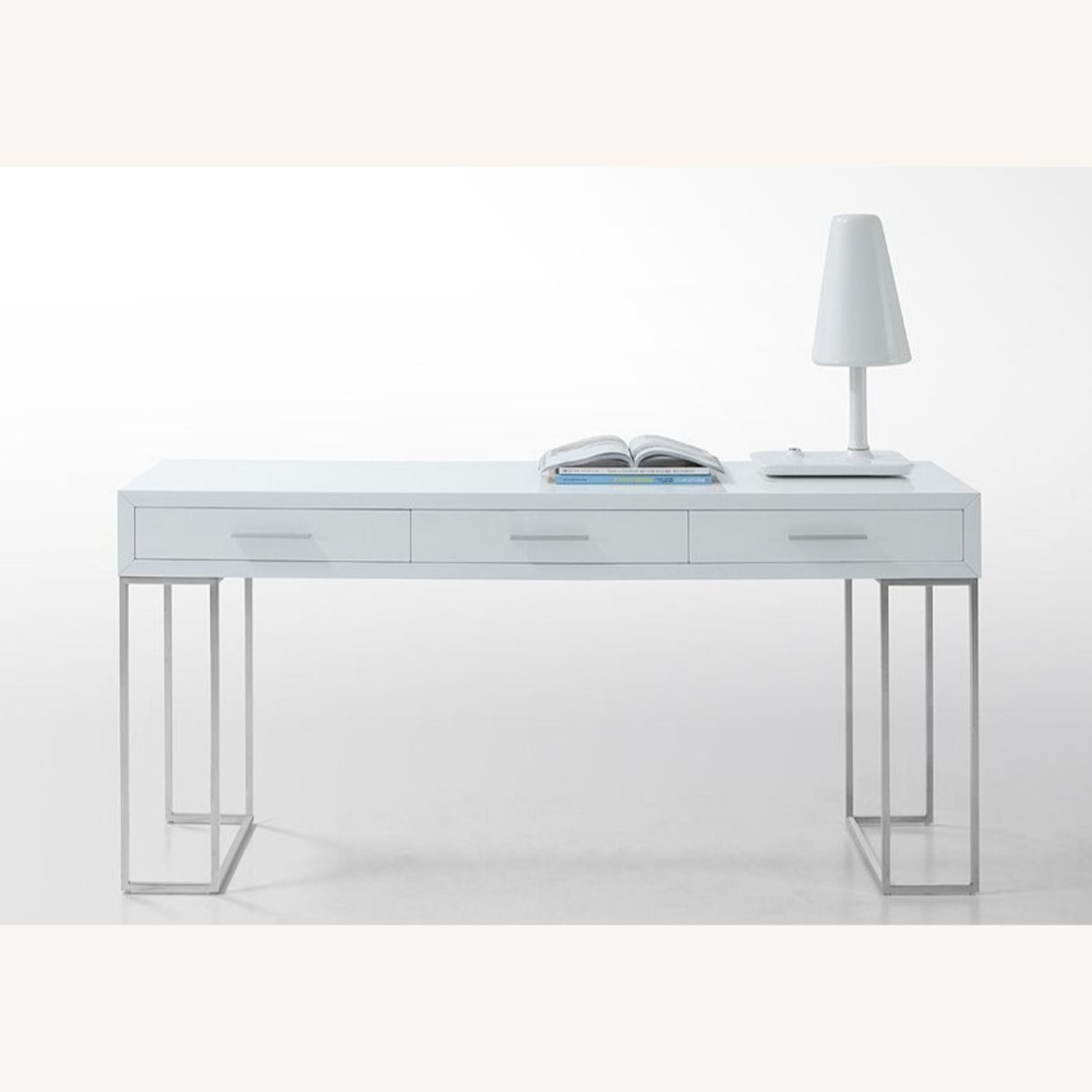 Modern White Lacquer Desk - image-0