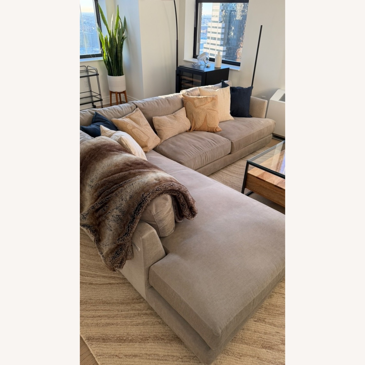 West Elm Haven 2-Piece Chaise Sectional Gray - image-4