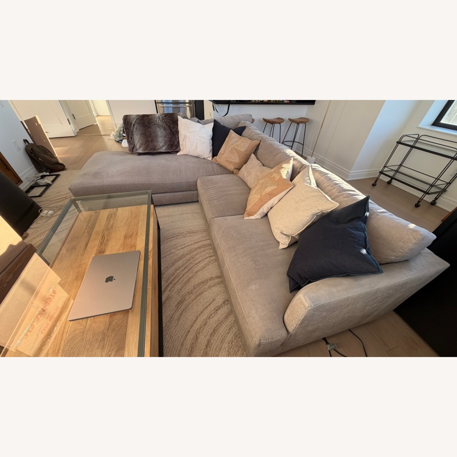 West Elm Haven 2-Piece Chaise Sectional Gray - image-2